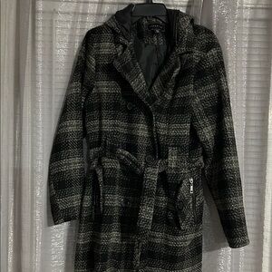 Black and Gray Trench Coat